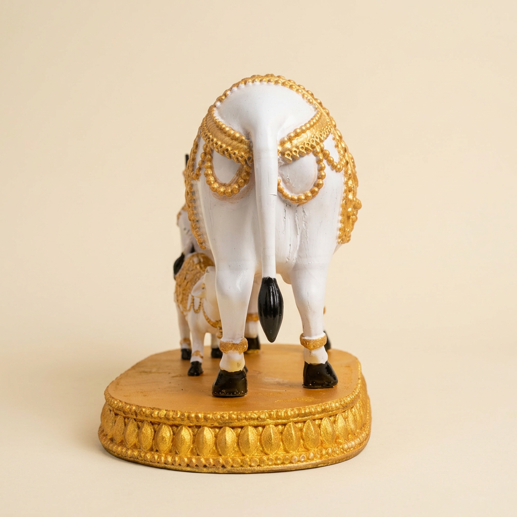 Cow-and-calf statue rear-view product image