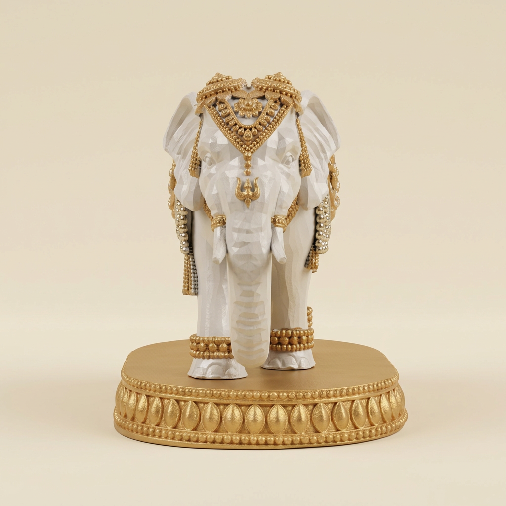 Elephant statue front-view product image