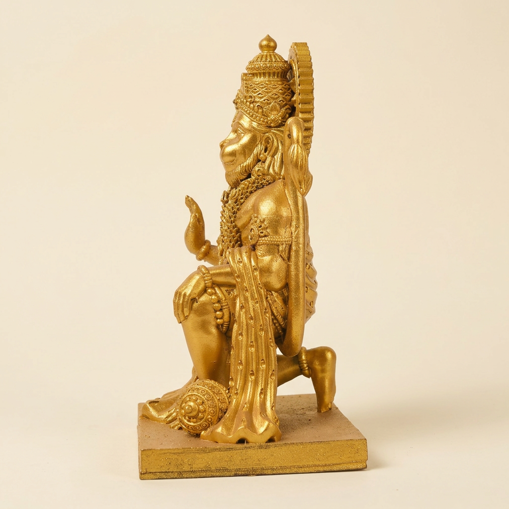 Gold Hanuman statue opposite-side product image