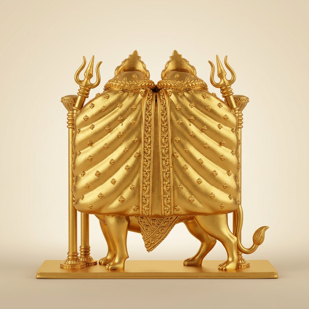 Gold statue rear-view product image